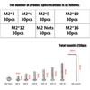 M2 Screws and Nuts, 230pcs M2 Bolts and Nuts Set