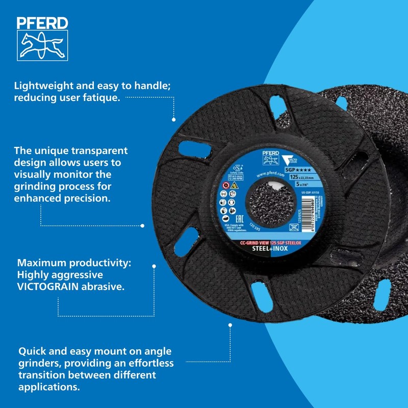 PFERD CC-GRIND® VIEW - 10x CC-GRIND VIEW Sanding Discs 125