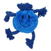 Plush Soft Blue Happy Face Dog Play Toy With Squeak