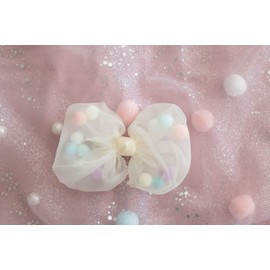 Summer Crystal 2Pcs Organza Tulle Large Bow Hair Clips For Girls and Women - Stylish Hair Accessory for Birthdays, Daily Wear, Holidays, and Parties (2Pcs Organza Tulle YP)