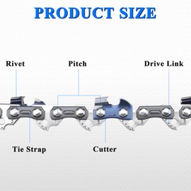 Haojili 16 Inch Chainsaw chain 3/8" LP Pitch .050" Gauge 56 Drive Links，5 Pack Replacement Chainsaw Fits ECHO CS-280,CS-3000,ECS-2000,JOHN DEERE 25EV and More