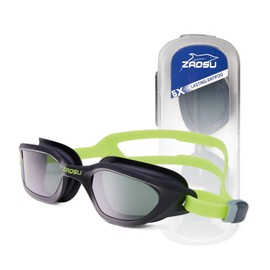 ZAOSU Z-Vigor Schwimmbrille | Wasserdicht, verspiegelt/getönt 180° Panorama Anti-Beschlag UV-Schutz Unisex Erwachsene Jugendliche, Farbe:schwarz-neongrün/schwarz getönte Linse