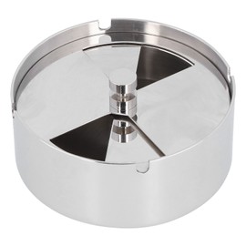 Ashtray Outdoor Thickened Stainless Steel Windproof Rotating Cover Design Finely Polished Ashtray for Home Office