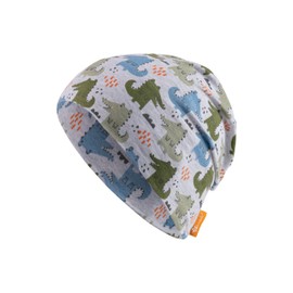 Sterntaler Beanie Crocodile - Baby Hat Made of Melange Single Jersey with UV Protection 50+ - Lightweight Hat with Crocodile Print Protects the Head from the Sun on Hot Days, silver