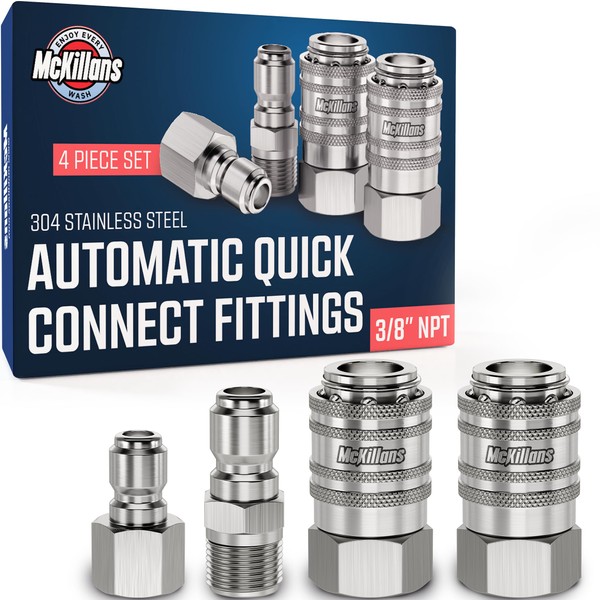 McKillans® 3/8" NPT Automatic Pressure Washer Quick Connect Kit of