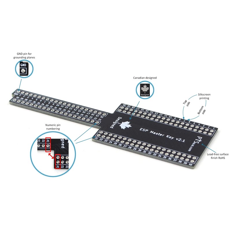 PTSolns ESP Master Key - Universal Breakout Board Breadboard Adapter