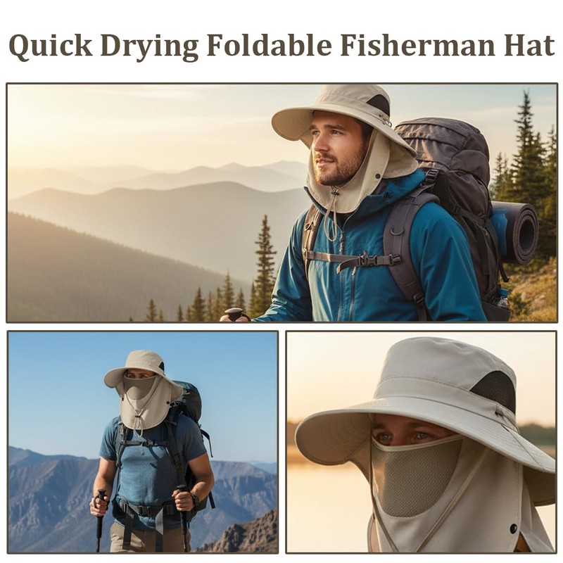 WUFKOP Cappello da Sole con Protezione Integrale, Cappello Anti UV