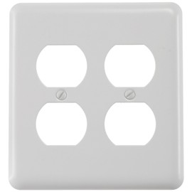 Amerelle Devon Double Duplex Steel Wallplate in White
