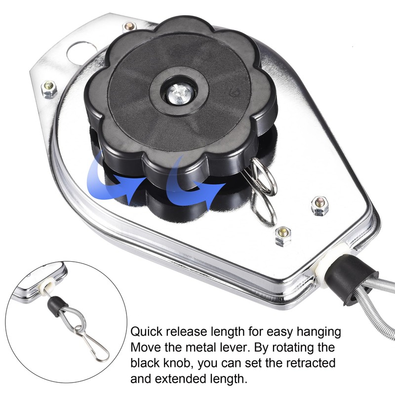 sourcing map Retractable Spring Pull Tool Holder Hanging Device 1.3-4.4
