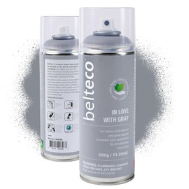 BELTECO In Love With Grey Spray Paint | Water based & Odorless | Eco-Friendly & Vegan | Weather & UV-Resistant | For all Substrates | Fast Drying with High Coverage | For Indoor/Outdoor Use
