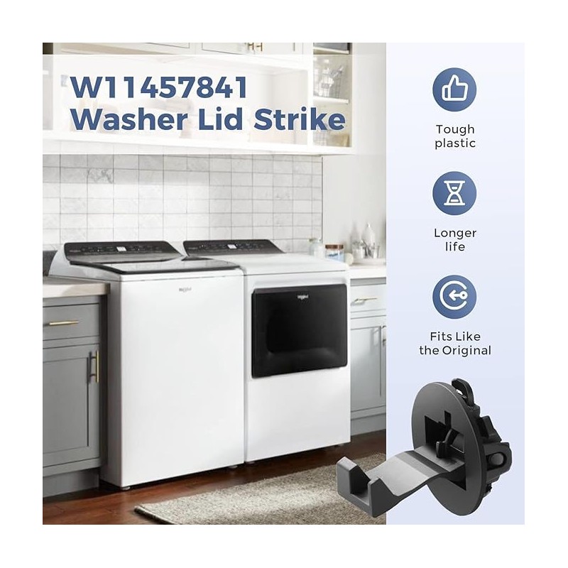2-Pack W11457841 Washer Lid Strike Compatible with Whirlpool Maytag, Washer