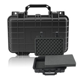 NineLeaf Waterproof Hard Case with Foam, Heavy Duty Protective Dry Box for Travel, Hunting, Military, Tactical, IP67 Weatherproof for Cameras 11.61 x 8.66 x 3.94 inch (Black)