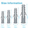 300Pcs Assorted Wall Plugs Set Gray Plastic Column Expansion Pipe