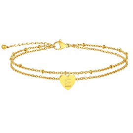 ChainsPro Initial E Anklets for Women Gold Color Barefoot Ankle Bracelet Gift for Girl