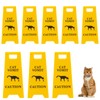 Cat and Dog Vomit Caution Sign 6 Pack Funny Pet