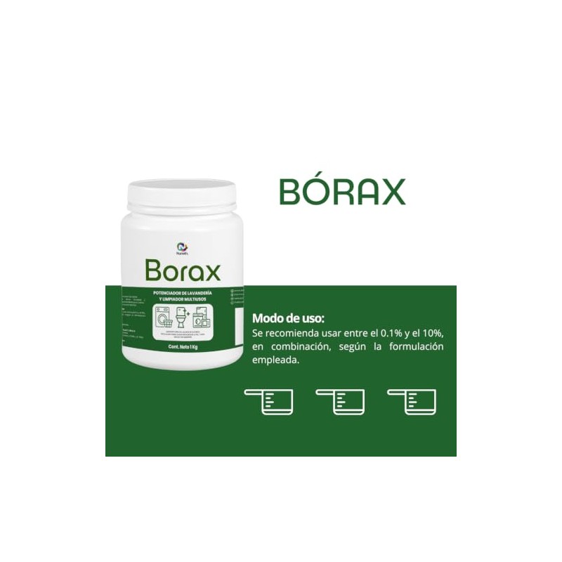 Nuneth - Borax 1Kg - Potenciador de Lavandería, Limpiador Multiusos