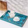 MAONAME Rectangle Decorative Tray, Plastic Serving Tray with Handles, Tempered