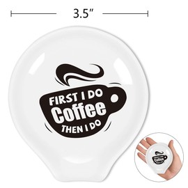 Uhealik Funny Coffee Quote Ceramic Coffee Spoon Holder-Coffee Spoon Rest -Coffee Station Decor Coffee Bar Accessories-Coffee Lovers Gift for Women and Men (First I Do Coffee Then I Do)