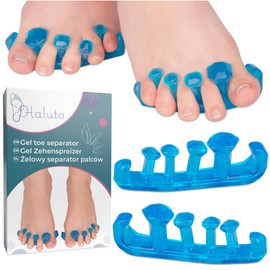 HALUTO Zehenspreizer - Zehenspreizer Hallux Valgus, Nagellack - Toe Spacer wiederverwendbar - Krallenzehen Korrektur - Zehentrenner Silikon für Damen, Herren - 3 Größen