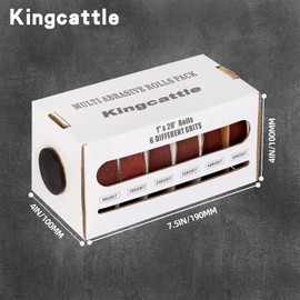 kingcattle|Emery Cloth Roll Set|Abrasive Sandpaper Rolls 80 to 600 Grits Aluminum Oxide Sand Paper|6 Grits 1'' x 19.7' Sand Paper Roll with Dispenser|Perfect for Sanding On Paint, Wood and Metal
