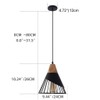 Mxsaoud Black Pendant Lights Kitchen Island,Black Pendant Light,Adjustable Wood Hanging