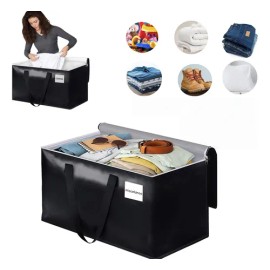 6 Bolsas Plegables Con Tapas Multiusos 35,5 × 73 × 36 Cm Negro