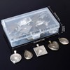 60 Pieces 5 Styles Pendant Trays 30pcs Round & Square
