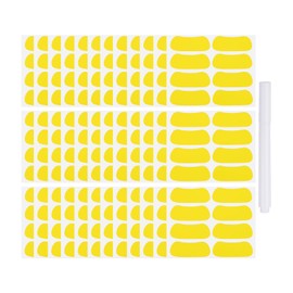 PATIKIL 144 Pairs Sports Eye Black Stickers, Under Eye Black Strips Football Face Stickers Breathable Eyeblack Sticker with 1 Pcs White Pencil for Baseball Fans on Game Day, Yellow