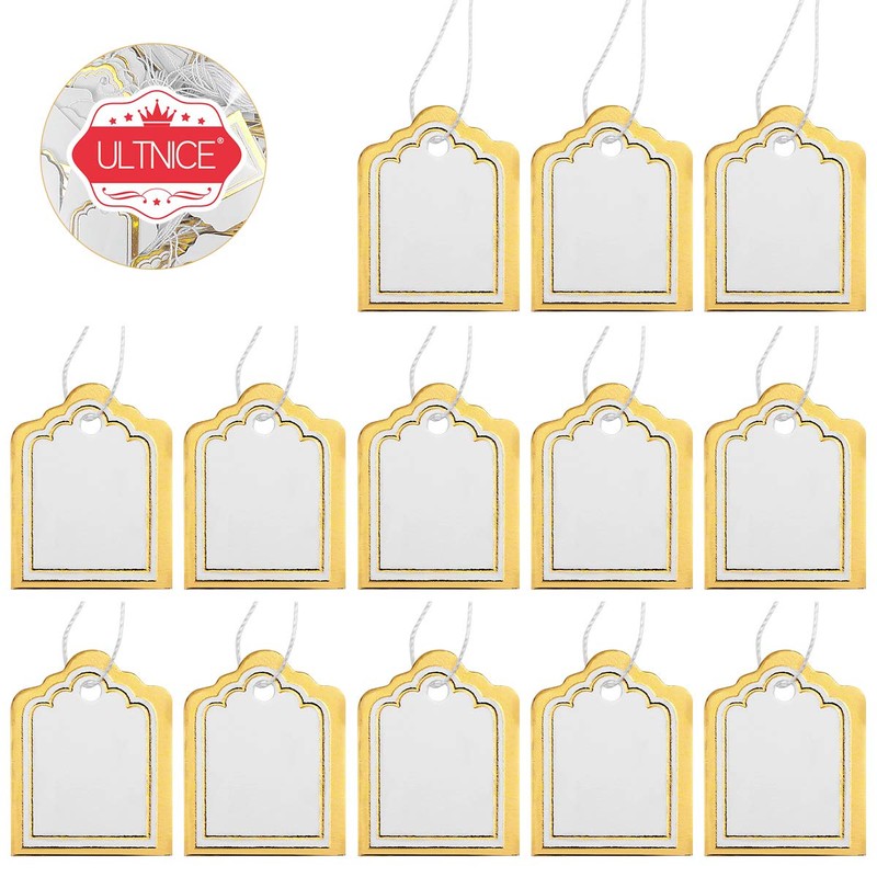 500pcs Paper Tag Label Tag with Hanging String for Jewelry