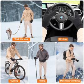 Moon Kitty Mens Lightweight Running Gloves Winter Waterproof Cold Weather Gloves for Men Touch Screen Anti-Slip Warm Gloves Liners for Cycling Biking Sporting Driving for Men Women