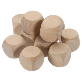 sourcing map 10 Pcs Blank Wooden Dice, 30mm/1.18inch Unfinished Wooden Cube Rounded Corners Square Block for DIY Craft Projects