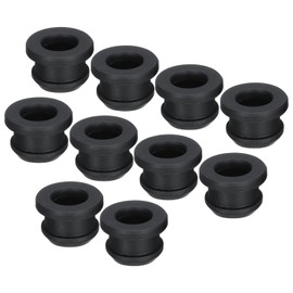 sourcing map 10Pcs Snap Rubber Grommet Plug Mount Dia 11mm ID 8mm Seal Anti-Scratch for Electrical Box Cable Pipe Black