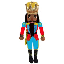 Nutcracker Ballet Gifts African American Plush Nutcracker King Doll- Christmas Nutcracker Ballet Doll - Red & Blue Uniform Jacket, Black Boots & Gold Crown Inspired by The Nutcracker Ballet- 14 Inch