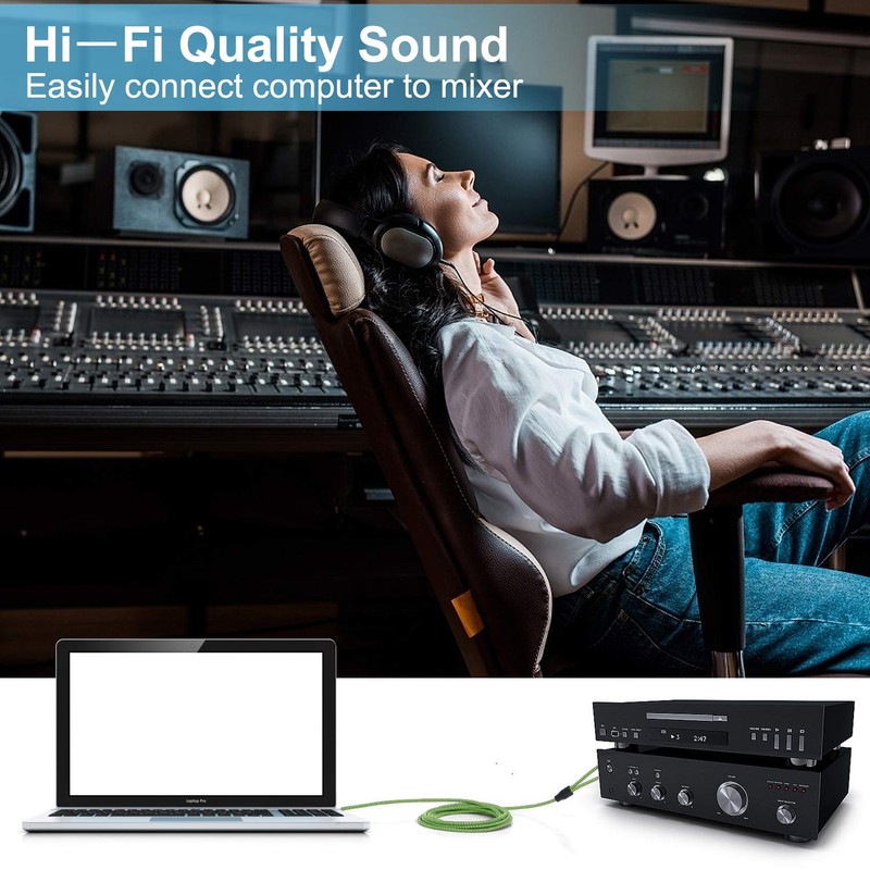 PPTVC 1/8 Stereo to Dual 1/4 Mono Cable 6ft, 3.5mm