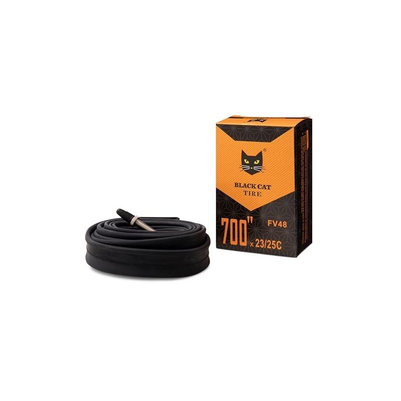 Black Cat 700C road bicycle tube 700x23 25C FV48 Presta