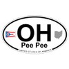 US Decal, Inc. Pee Pee, Ohio Oval Sticker with State