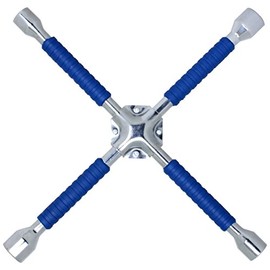 Cartman 16 Inch Universal Heavy Duty Lug Wrench, Non-Slip 4-Way Cross Wrench