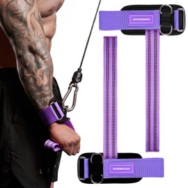 MANUEKLEAR - Correas de muñeca antideslizantes para levantamiento de pesas, correas de levantamiento de pesas con anillos en D para entrenamiento a máquina de cables, muñequeras acolchadas de neopreno