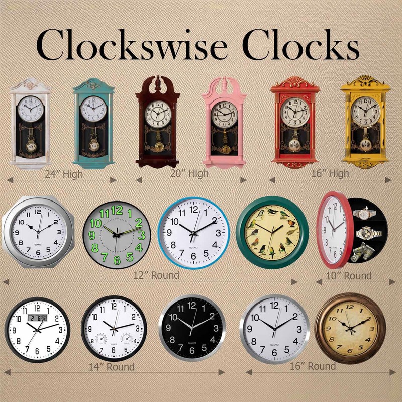 Clockswise 12" Round Decorative Singing Bird Wall Clock Battery-Operated with