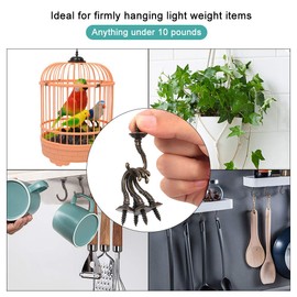 Fippy 20PCS Vintage Screw in Hooks Antique Carving Cup Hook Small Wall Ceiling Screw Hooks for Garden Home Office Kitchen Bedroom