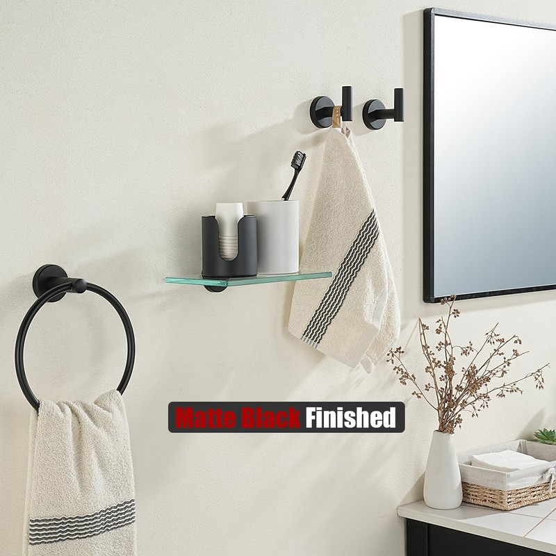 JQK Bathroom Cup Dispenser, Black Small Disposable Paper Mouthwash Cup