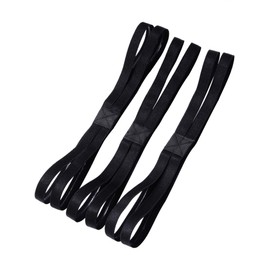 Shappy 3 Pieces Double-Straps Sport Headbands Elastic Hairband Non-Slip Sweatband for Women or Men, Black