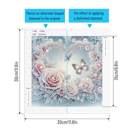 Diamond Art Painting Kits for Adults, 5D Special Shape Diamond Art Kits for Beginners, Crystal Rhinestones Diamond Art Painting for Home Wall Decoration Gift 12×12 inch, Flowers and Butterflies