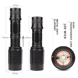 NAVIGATOR 1165 Portable Ultra Bright Handheld LED Flashlight with Adjustable Focus and 5 Light Modes, Outdoor Water Resistant Torch, Powered Tactical Flashlight for Camping Hiking etc Battery Included