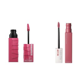 Labial líquido brillante Maybelline Super Stay Vinyl Ink Coy  Labial Liquido Matte Larga Duracion Superstay, Matte Ink 15 Lover, 5 g                  