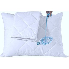 Waterproof Quilted Pillow Protectors King Ultra Soft Thick Pair 20x36 Inches Brushed Ultra Plush White Zippered Set of 2 Size Encasement