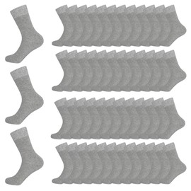 GENTLEAGU Viscose Bamboo Men's Thin Dress Socks Lightweight Wholesale Bulk Bratherable Soft Crew Sock Stretch 48 Pairs (9-12, Grey)