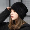 DAYCLOSET hat145 Women's Beanie Hat, Brushed Velour Cap, Cold Protection,