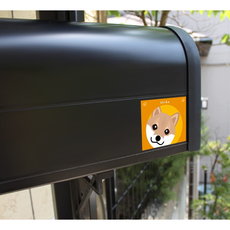 Staring Shiba [Red] Shiva Dog Sticker Orange Back Ver.2 MK-2