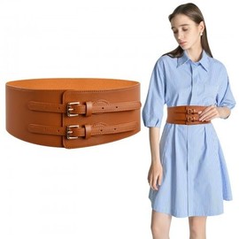 Ehuihuan Wide Waist Belt in Beige - Elastic Stretch Belt for Women, Leather Belt for Dress, Stylish Belt Women's Leather, Women's Belt, Camel